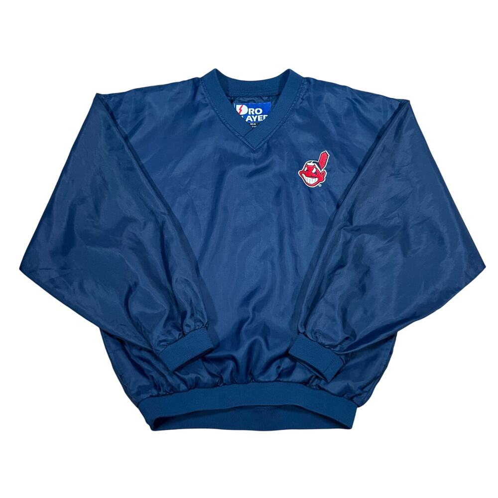 Vintage 90s Cleveland Indians MLB Pro Player Pullover Windbreaker Jacket Size M